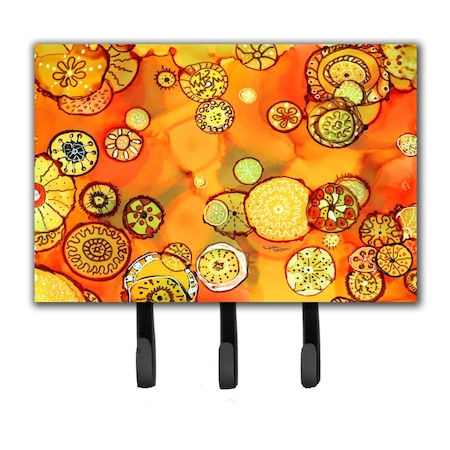 Carolines Treasures Abstract Flowers in Oranges & Yellows Leash or Key Holder 8987TH68